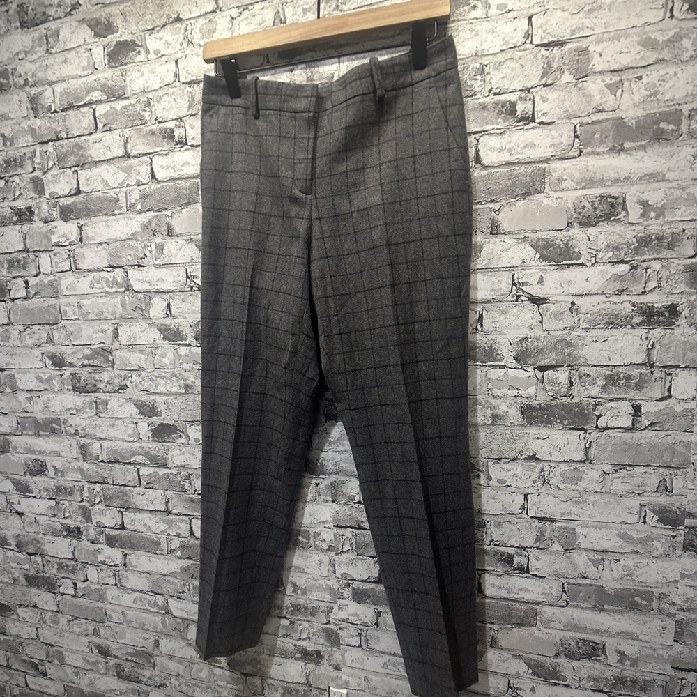 EUC Theory Women's Wool Charcoal Checkered Dress Pants Size 6